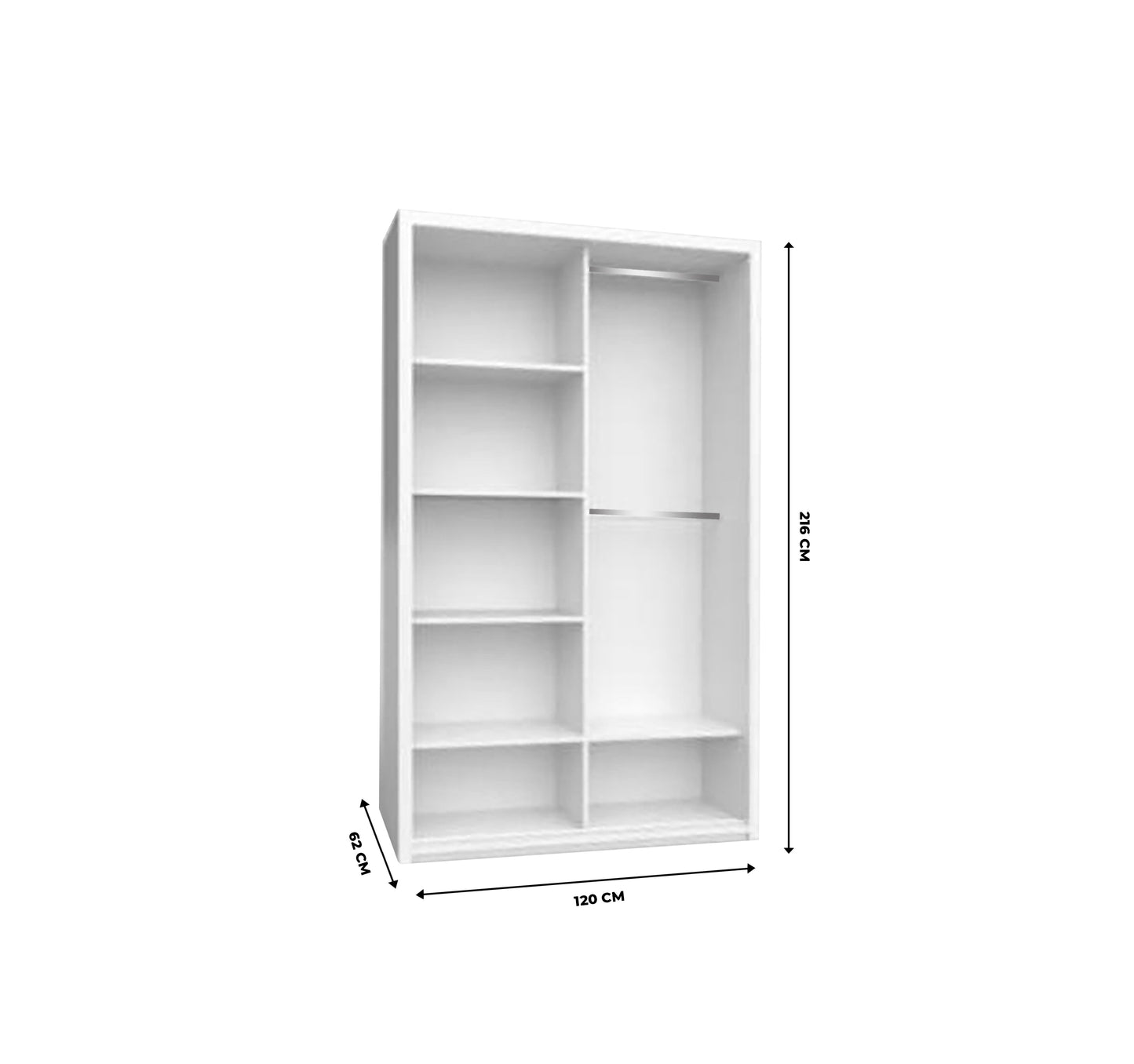 JO One Mirror Sliding Door Wardrobe