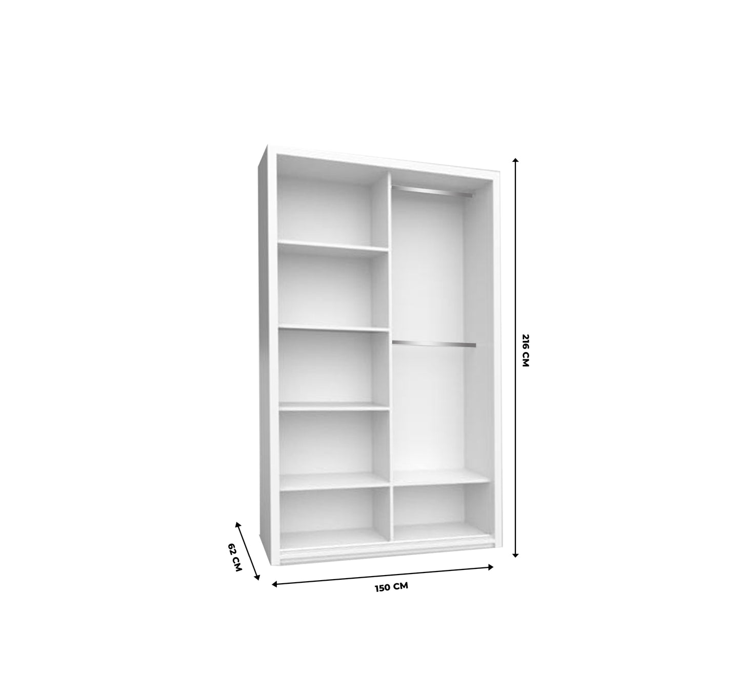 JO One Mirror Sliding Door Wardrobe