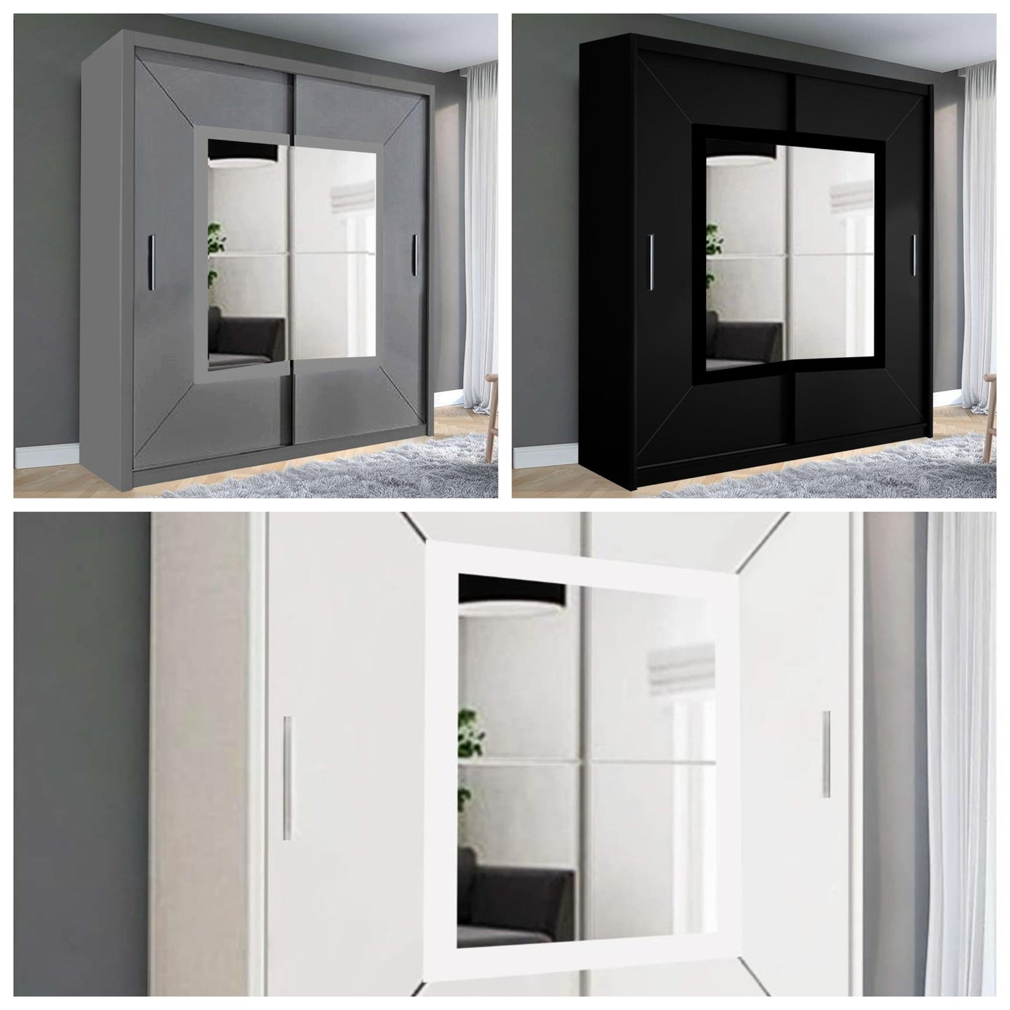 Box Mirror Sliding door wardrobe